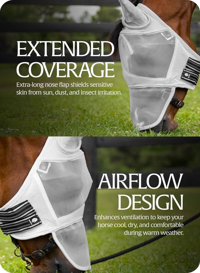 Equinavia Algard Soft Mesh Long Nose Fly Mask - Silver - Pony - Image 5
